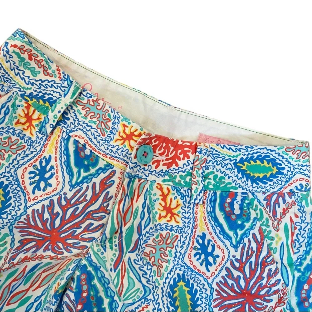 Lilly Pulitzer Sz 00 First Impression Callahan Shorts Turquoise Multicolor